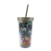 Copo Canudo Eco Saiyan Team - DragonBall Z - Zona Criativa 450 mL
