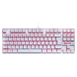 Teclado Mecânico Gamer Redragon Kumara Lunar White, Switch Blue, Single Color, ABNT 2